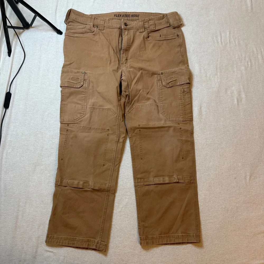 Duluth Trading Co Flex Fire Hose Cargo Pants Mens 40x30 Brown Workwear Utility